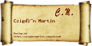 Czigán Martin névjegykártya